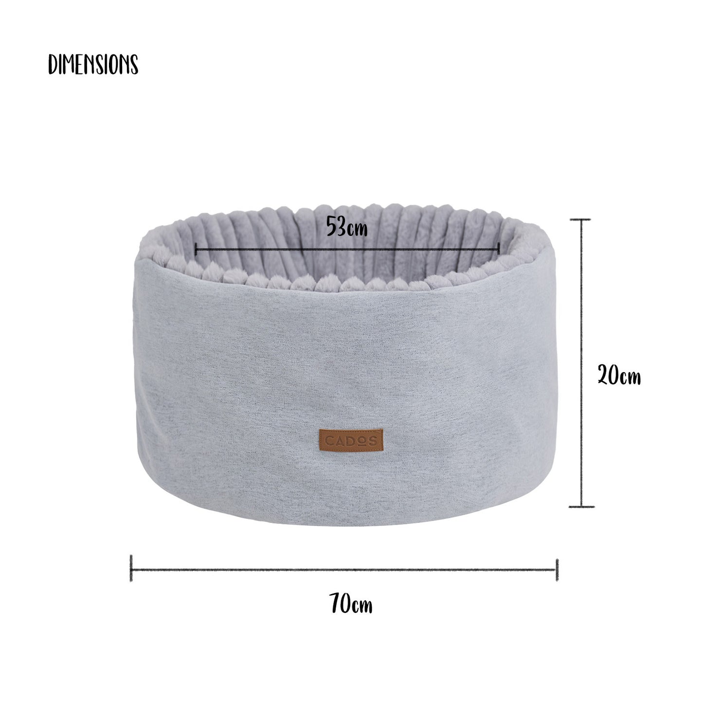 CADoS Cuddlebunny Ultra Soft Pouch Bed - Grey-Brand-Measurements