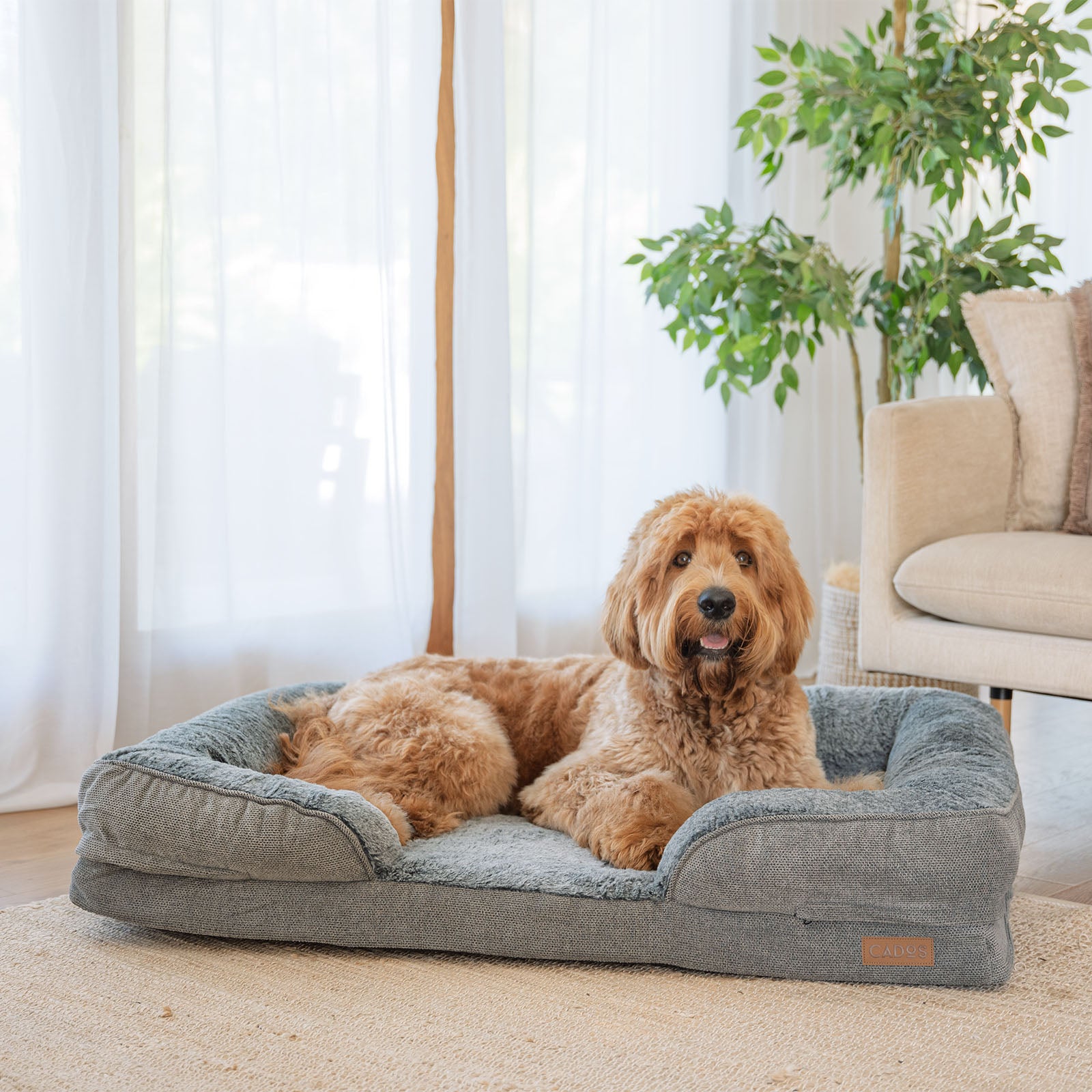 CADoS Deluxe Plush Orthopaedic Support Mattress Dog Bed - Grey