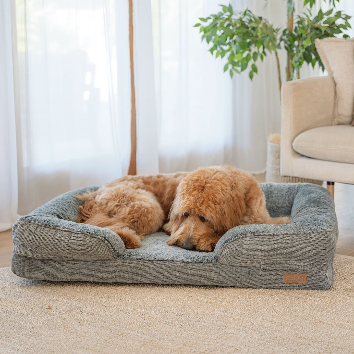 CADoS Deluxe Plush Orthopaedic Support Mattress Dog Bed - Grey