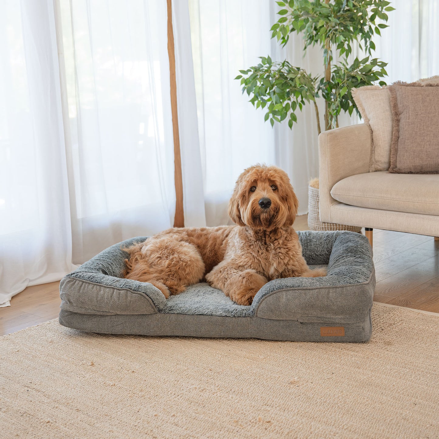 CADoS Deluxe Plush Orthopaedic Support Mattress Dog Bed - Grey