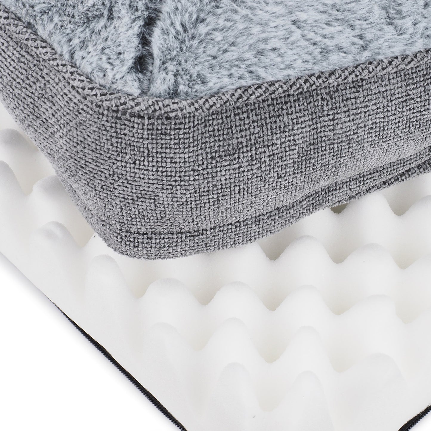 CADoS Deluxe Plush Orthopaedic Support Mattress Dog Bed - Grey-Memory Foam