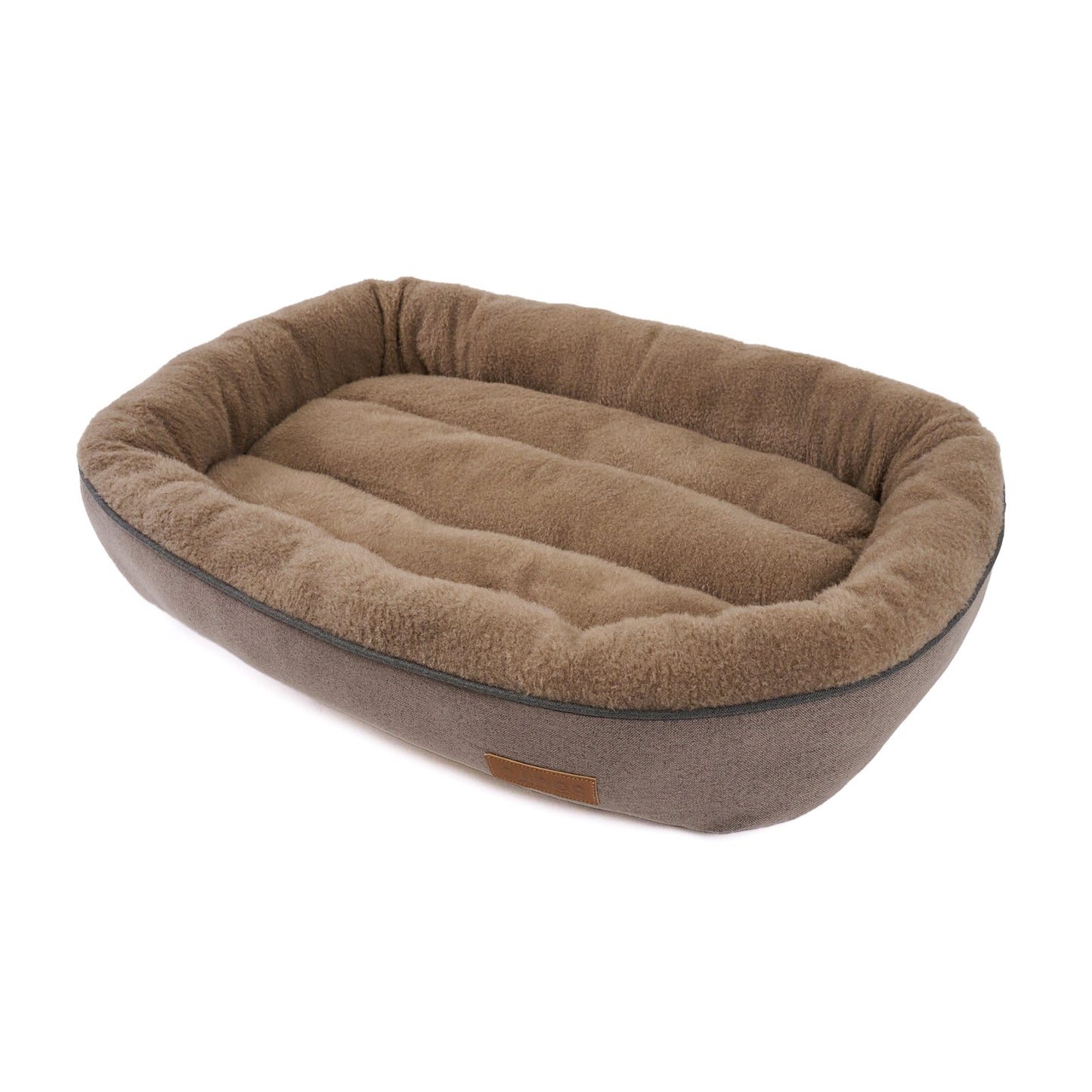 CADoS Fleecy Bolster Padded Bed Small Mocha For Cats