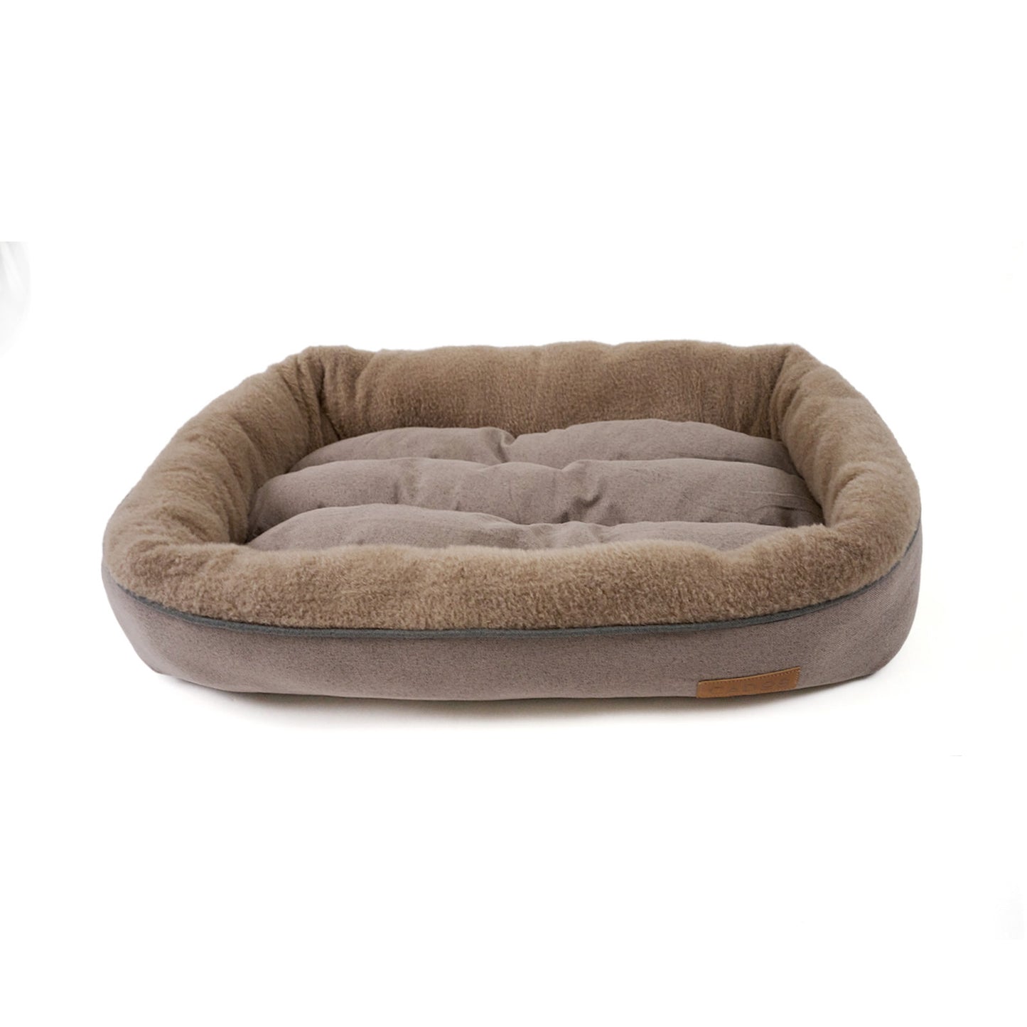 CADoS Fleecy Bolster Padded Bed Small Mocha For Cats