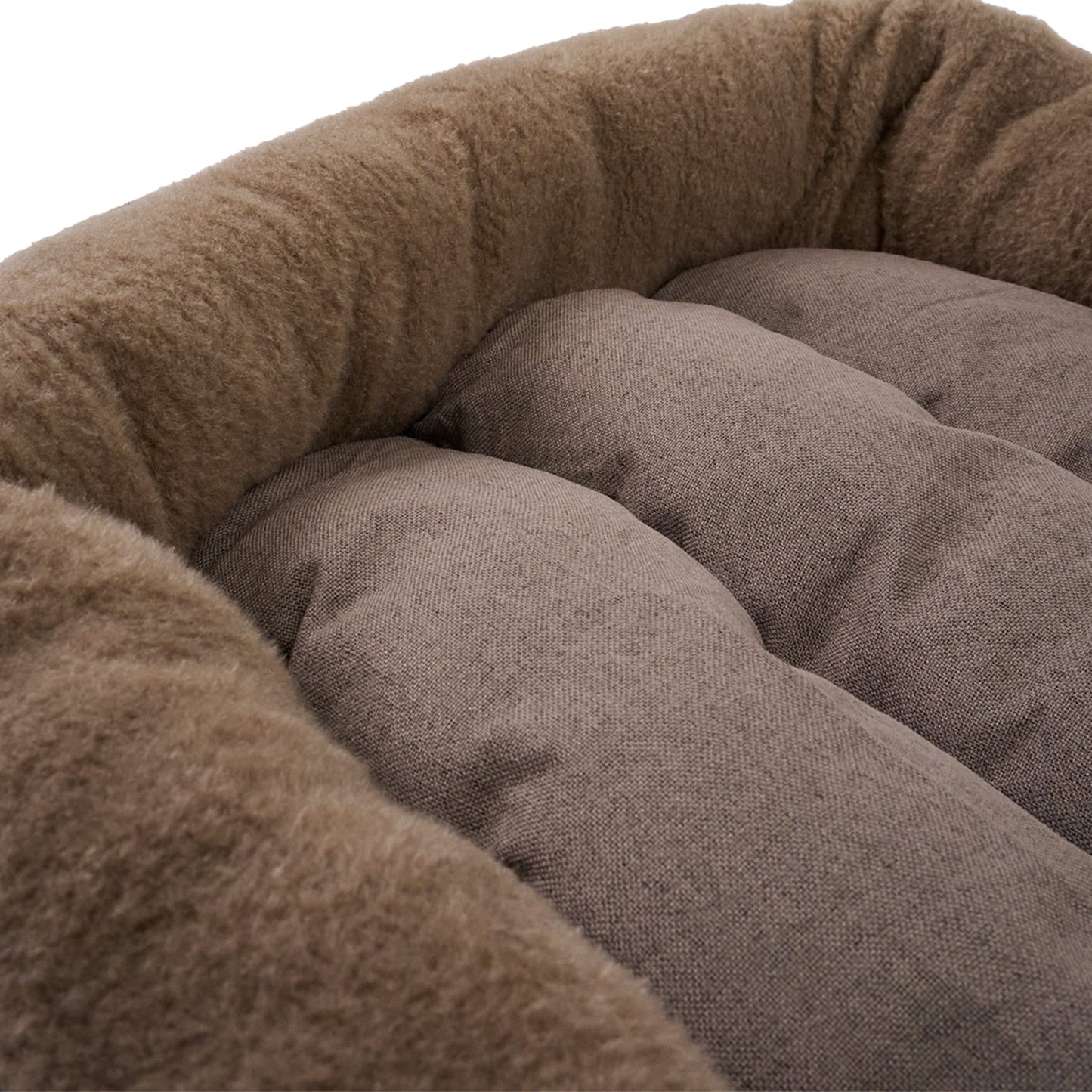 CADoS Fleecy Bolster Padded Bed Small Mocha For Cats