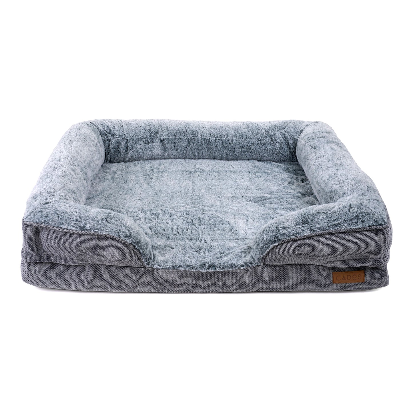 CADoS Plush Orthopaedic Support Mattress Dog Bed - Light Grey - Front