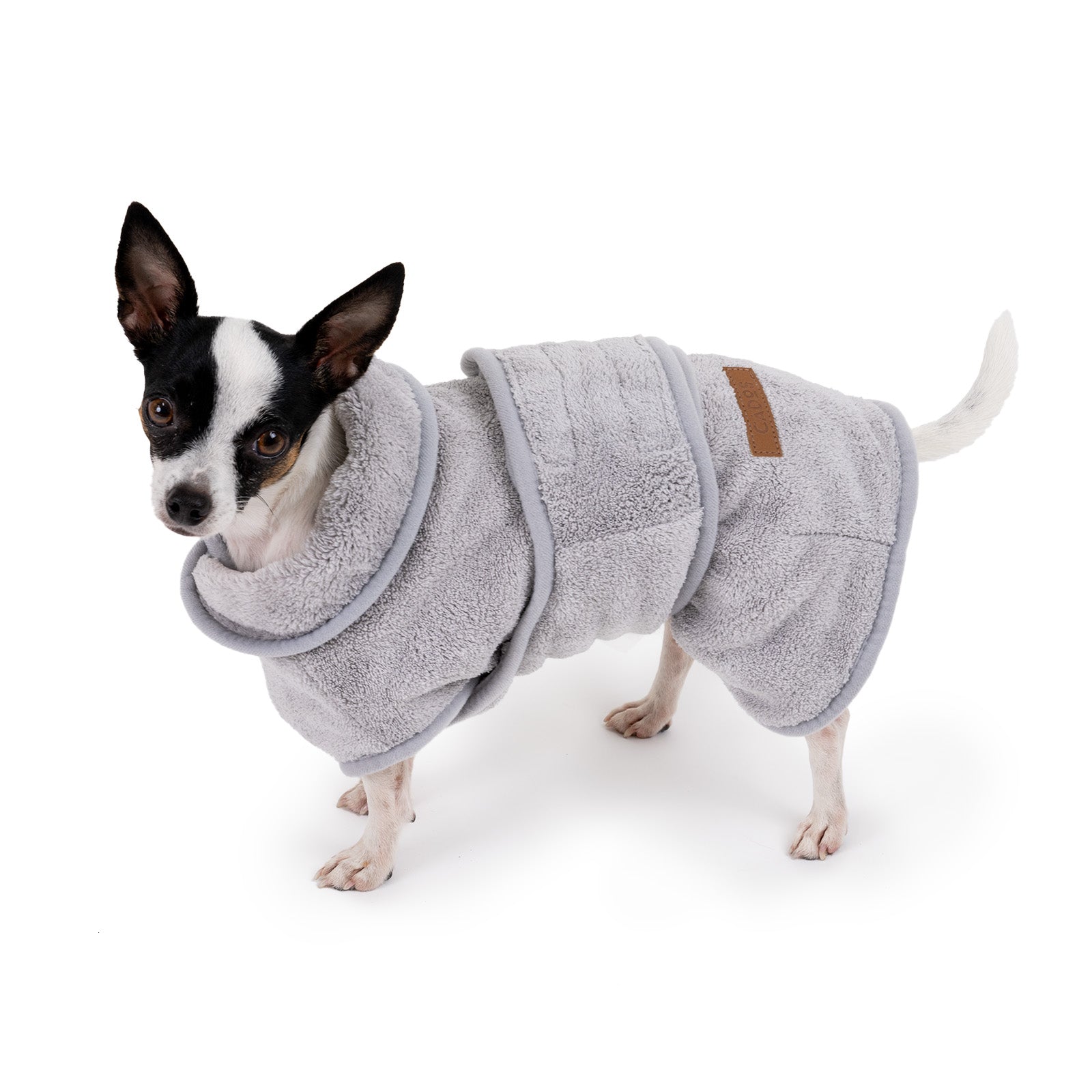 CADoS CuddlySoft Bath Robe And Towel Light Grey for Dogs